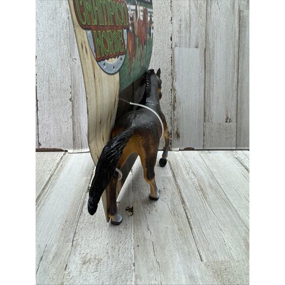 Vintage Greenbrier Plastic Western Theme Brown Horse Figurine white feet New - Picture 6 of 10